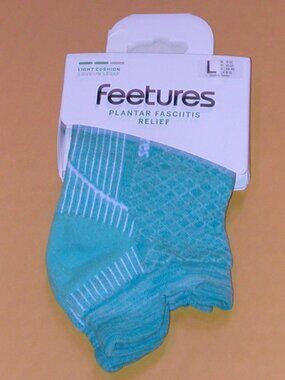 Feetures - Plantar Fasciitis Relief Light Cushion No Show Tab Socks Size Large